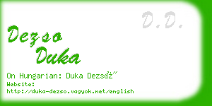 dezso duka business card